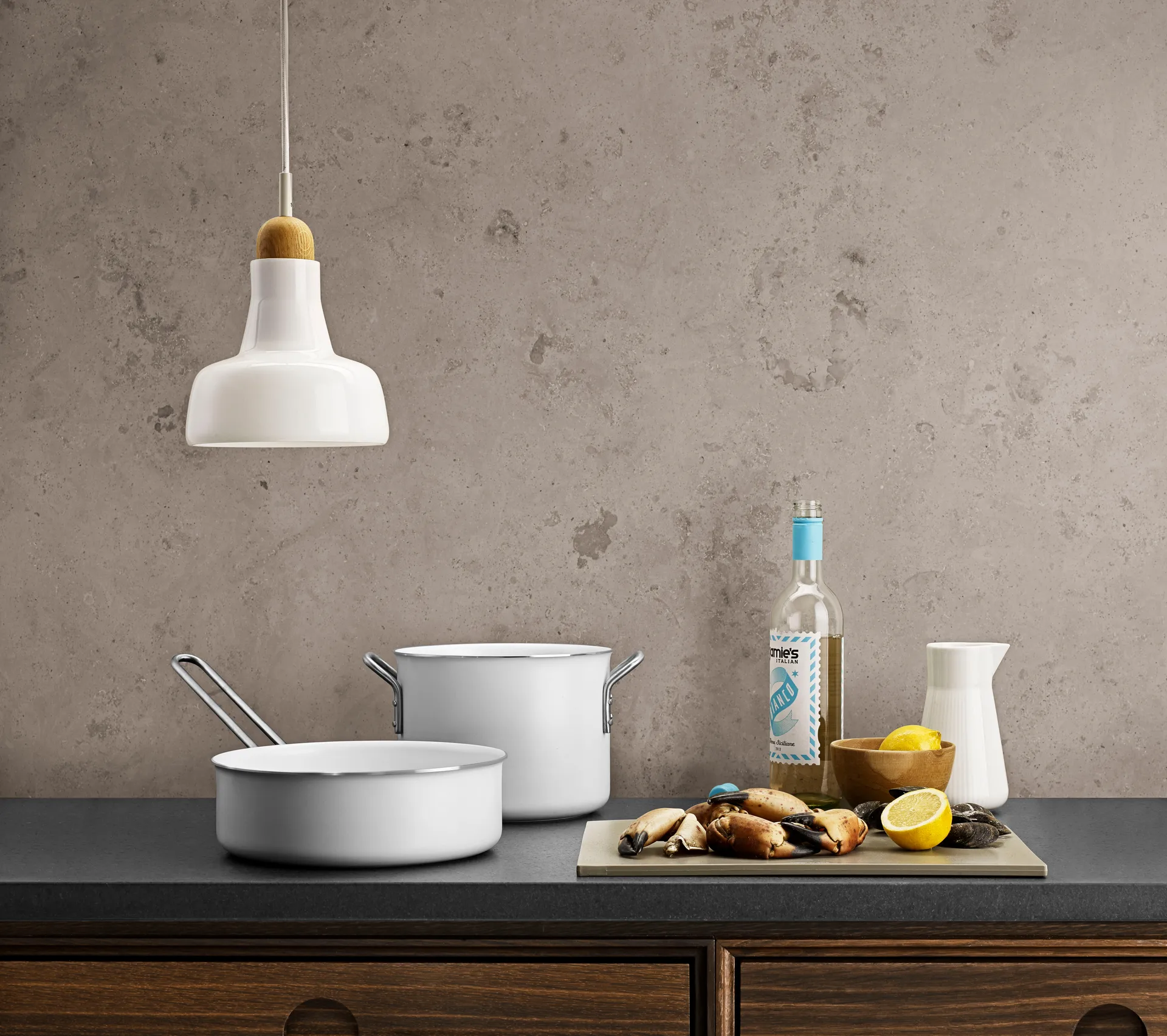 Eva Trio White Line Slip-Let Keramiktopf, 7 L Eva Solo