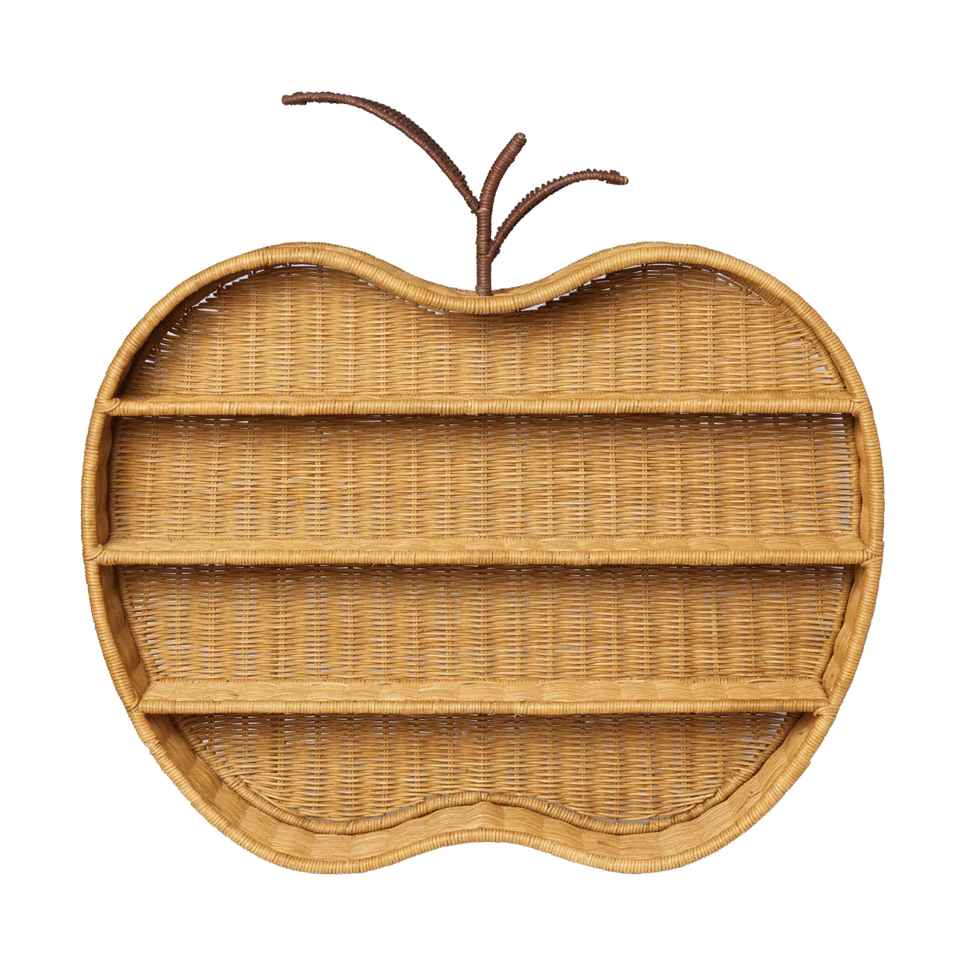 Apple geflochtenes Wandregal, Natur, 70x12,5x68 cm Ferm Living