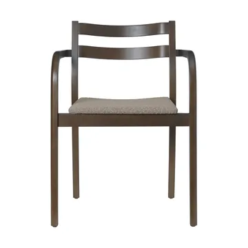 Boda Armlehnstuhl - Gepolsterte Sitzfläche rugged Bouclé, dark stained-natural - Ferm Living