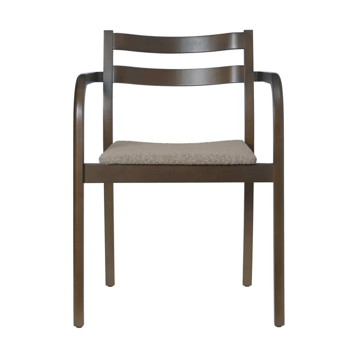 Boda Armlehnstuhl - Gepolsterte Sitzfläche rugged Bouclé, dark stained-natural - Ferm Living