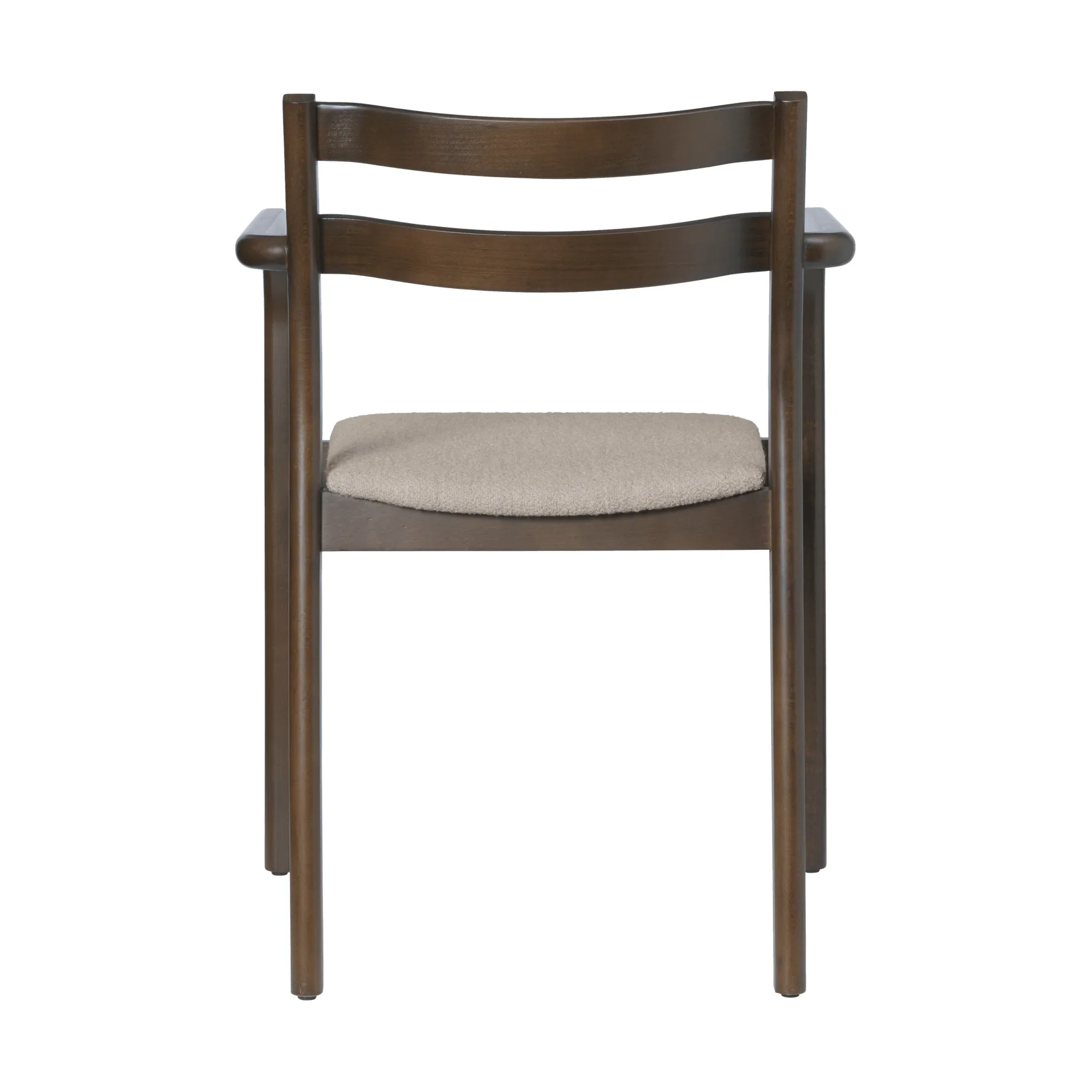 Boda Armlehnstuhl, Gepolsterte Sitzfläche soft bouclé, dunkel gebeizte Buche-natural Ferm Living