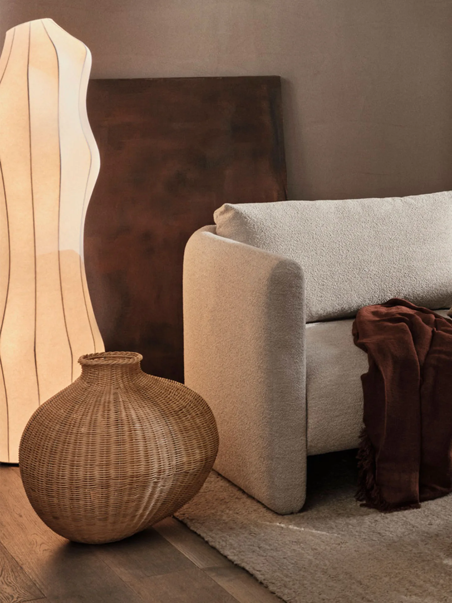 Bola geflochtener Bodenvase, Natural Ferm Living