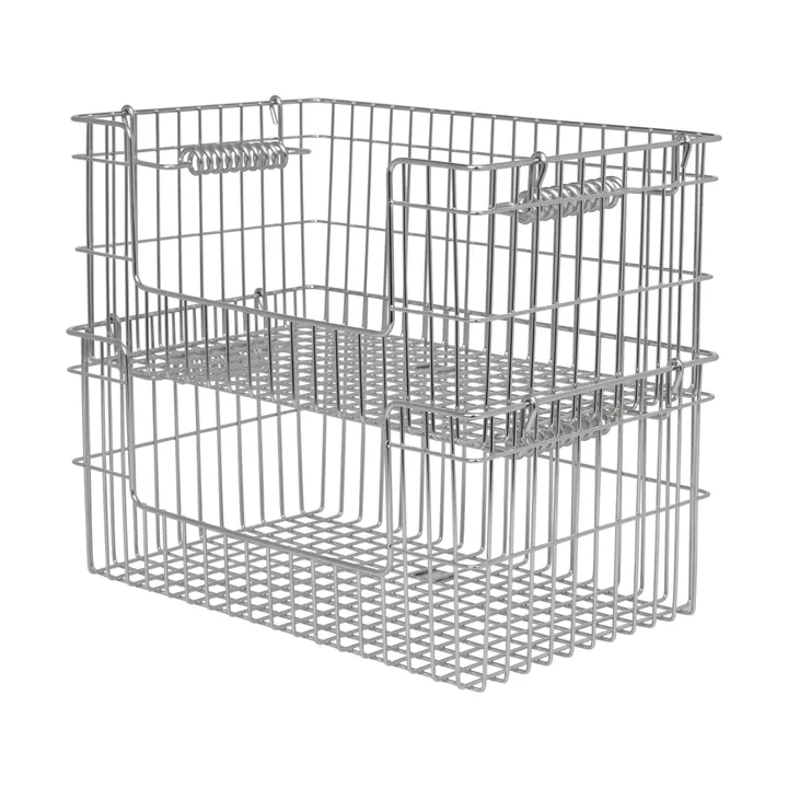 Cala Korb stapelbar 2er Pack - Edelstahl, 28,7x18x13 cm - Ferm Living