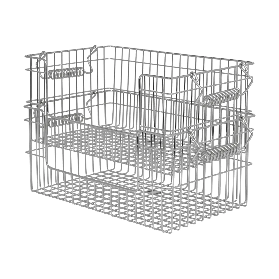 Cala Korb stapelbar 2er Pack, Edelstahl, 28,7x18x13 cm Ferm Living