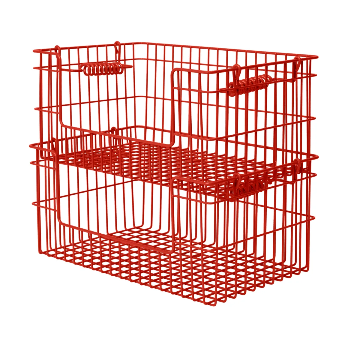 Cala Korb stapelbar 2er Pack, Mohnrot, 28,7x18x13 cm Ferm Living