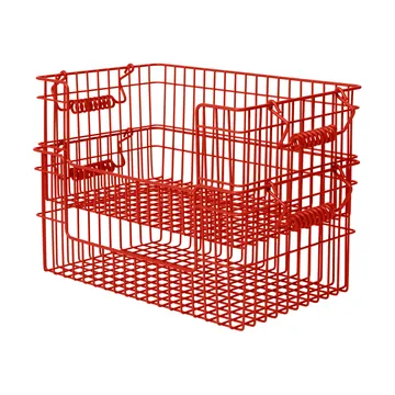 Cala Korb stapelbar 2er Pack - Mohnrot, 28,7x18x13 cm - Ferm Living