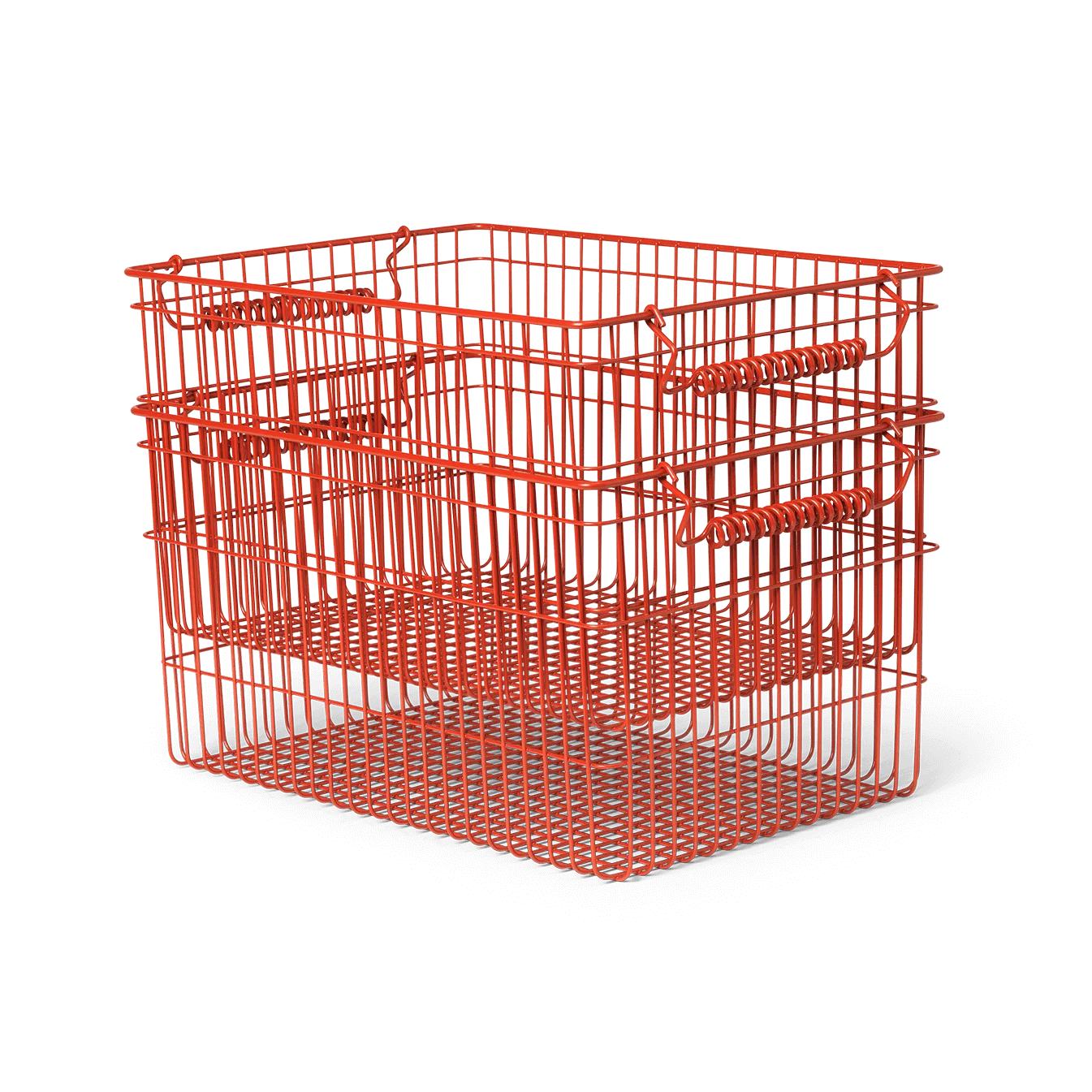 Cala Korb stapelbar 2er Pack, Poppy red, 36,2 x 26,2 x 20,2cm Ferm Living