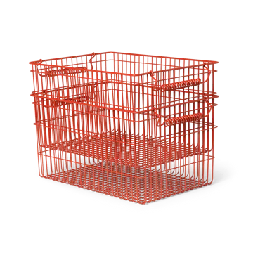 Cala Korb stapelbar 2er Pack - Poppy red, 36,2 x 26,2 x 20,2cm - Ferm Living