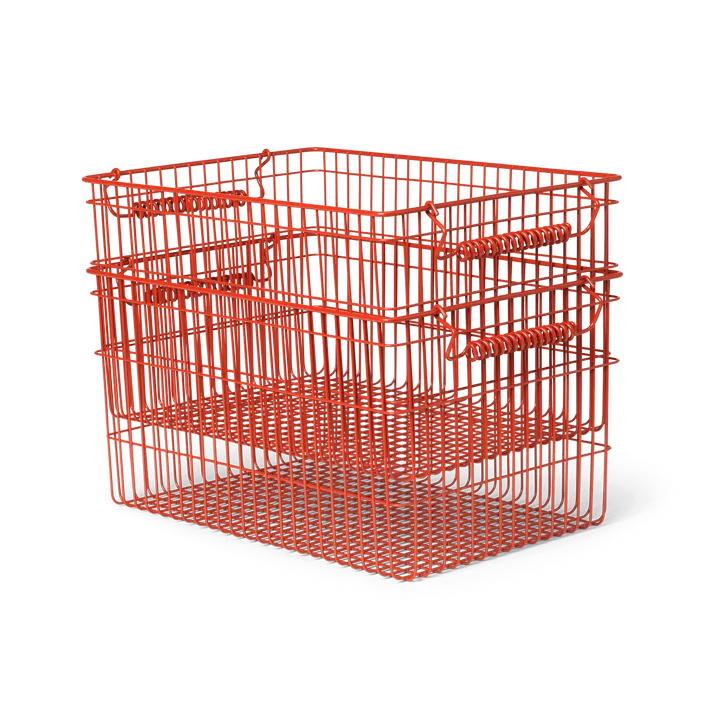 Cala Korb stapelbar 2er Pack - Poppy red, 36,2 x 26,2 x 20,2cm - Ferm Living