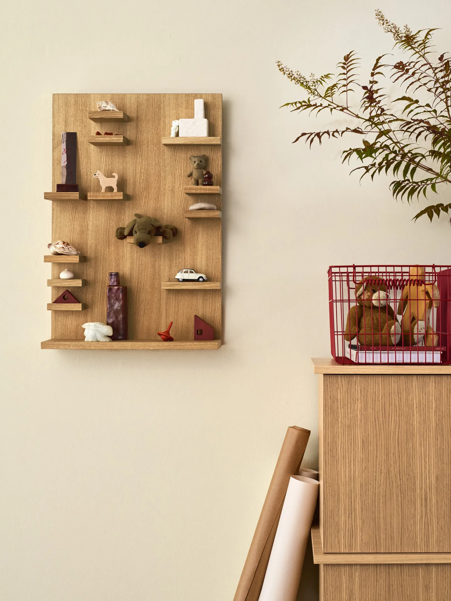 Cala Korb stapelbar 2er Pack, Poppy red, 36,2 x 26,2 x 20,2cm Ferm Living