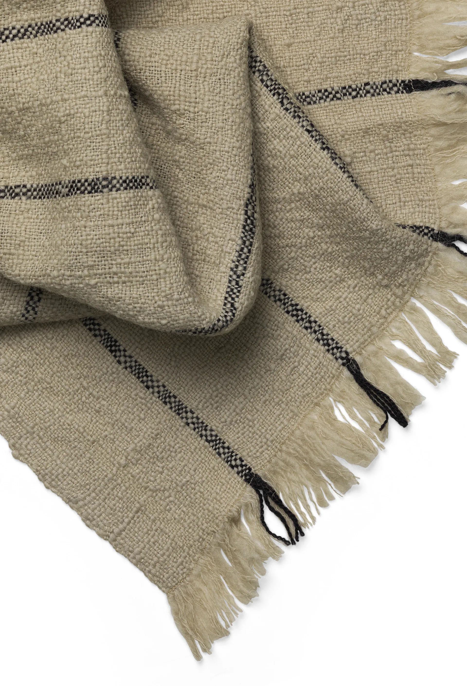 Calm Wolldecke 120 x 180cm, Camel/Black Ferm Living
