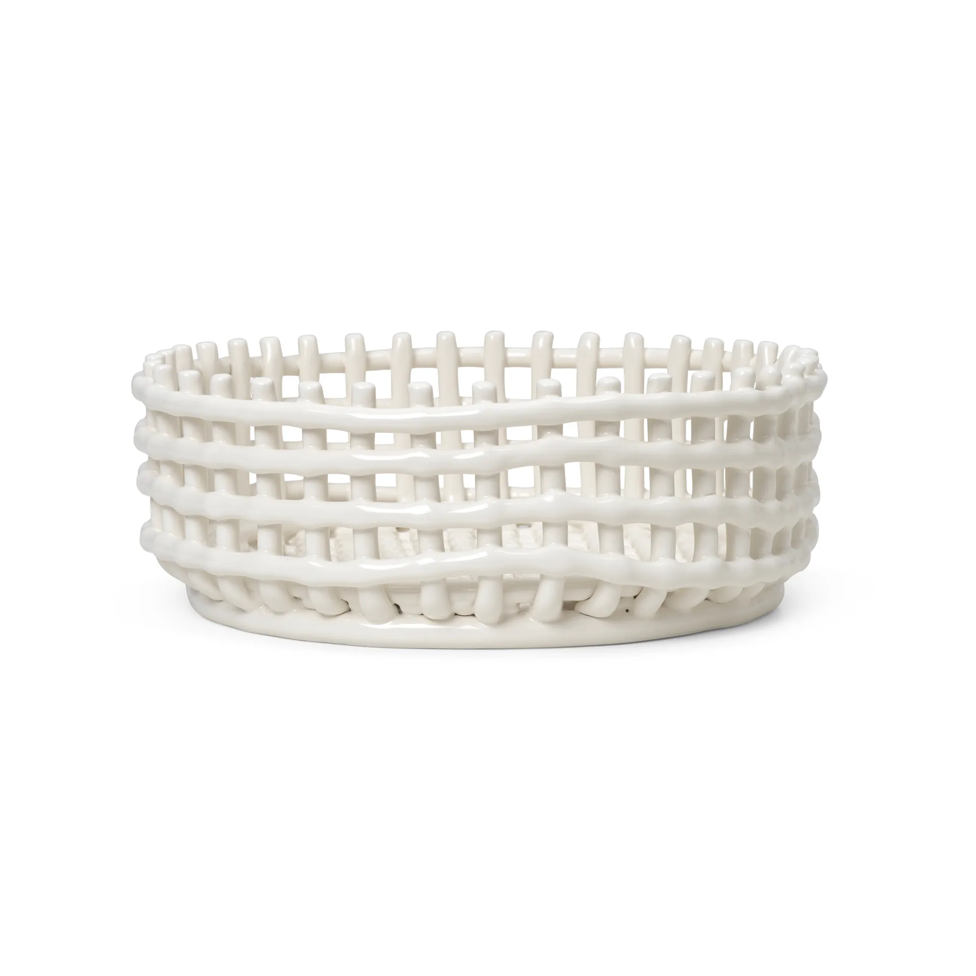 Ceramic geflochtene Schale, Off-white Ferm Living