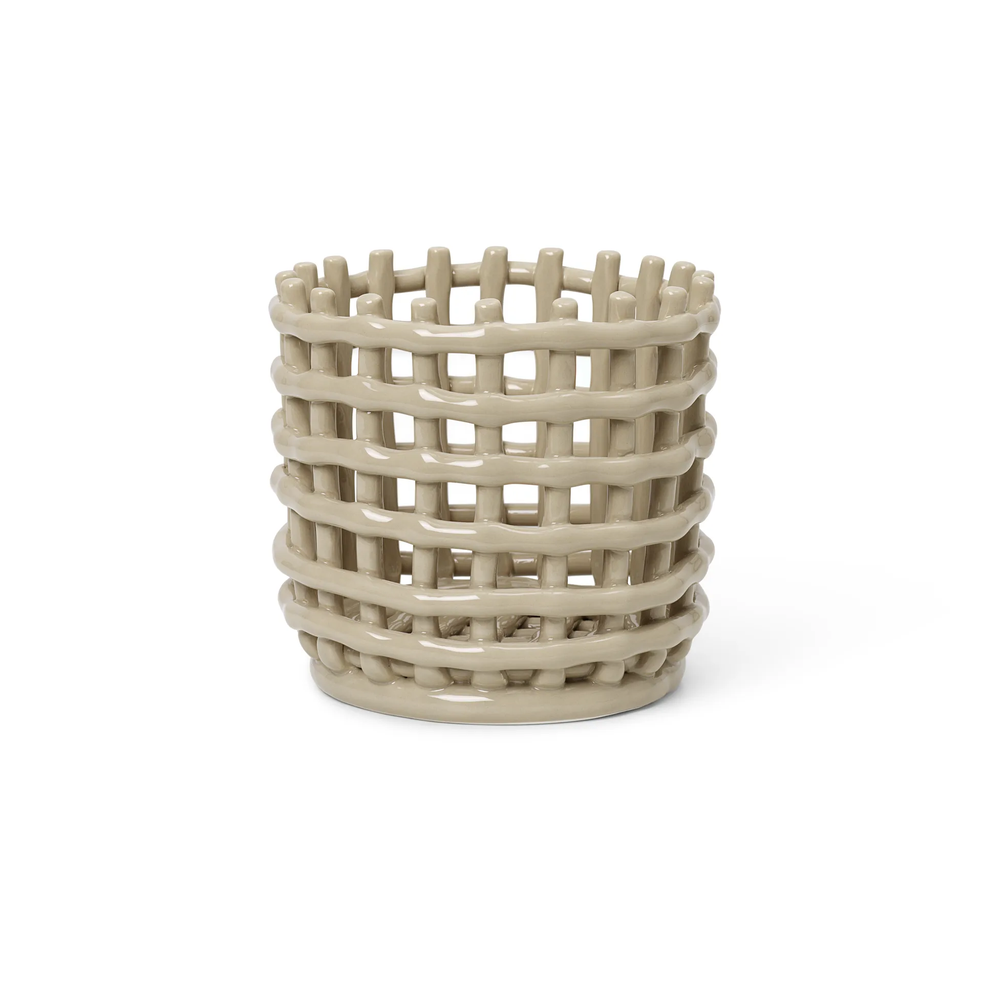 Ceramic geflochtener Korb Ø16cm, Cashmere Ferm Living