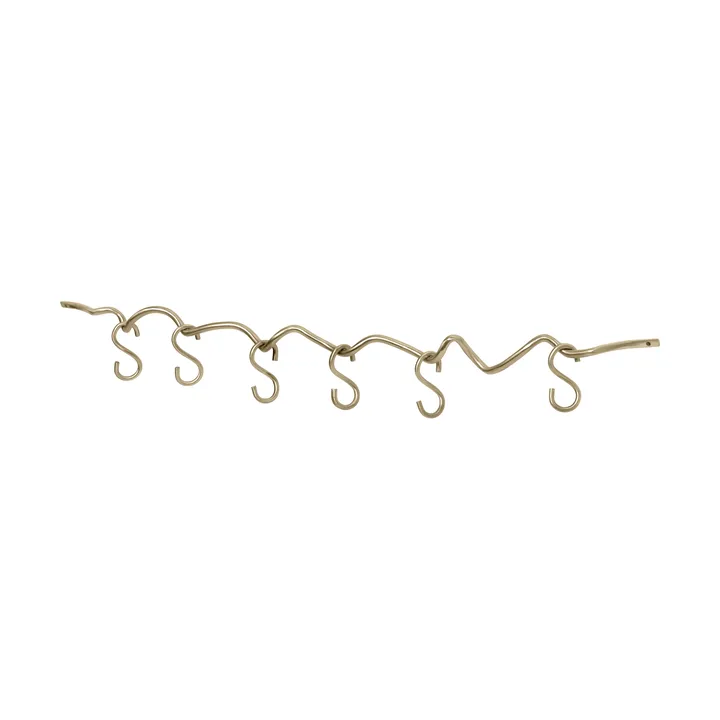 Curvature Wandschiene inkl. 6 Haken - Messing - Ferm Living
