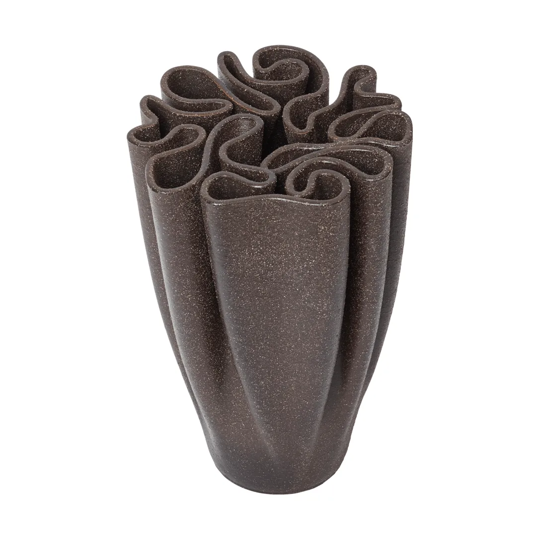 Dedali Vase 25cm, Dunkelbraun Ferm Living