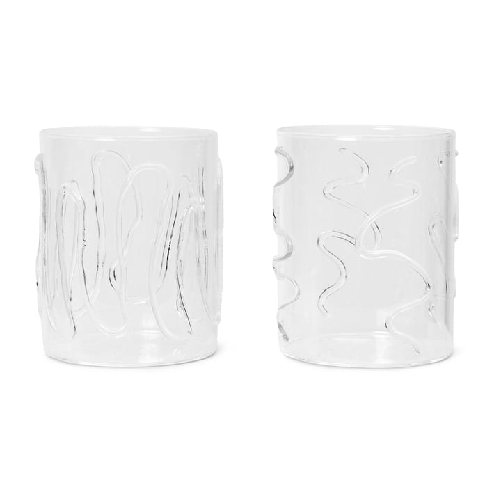 Doodle Wasserglas tall 2er Pack - 35cl - Ferm Living