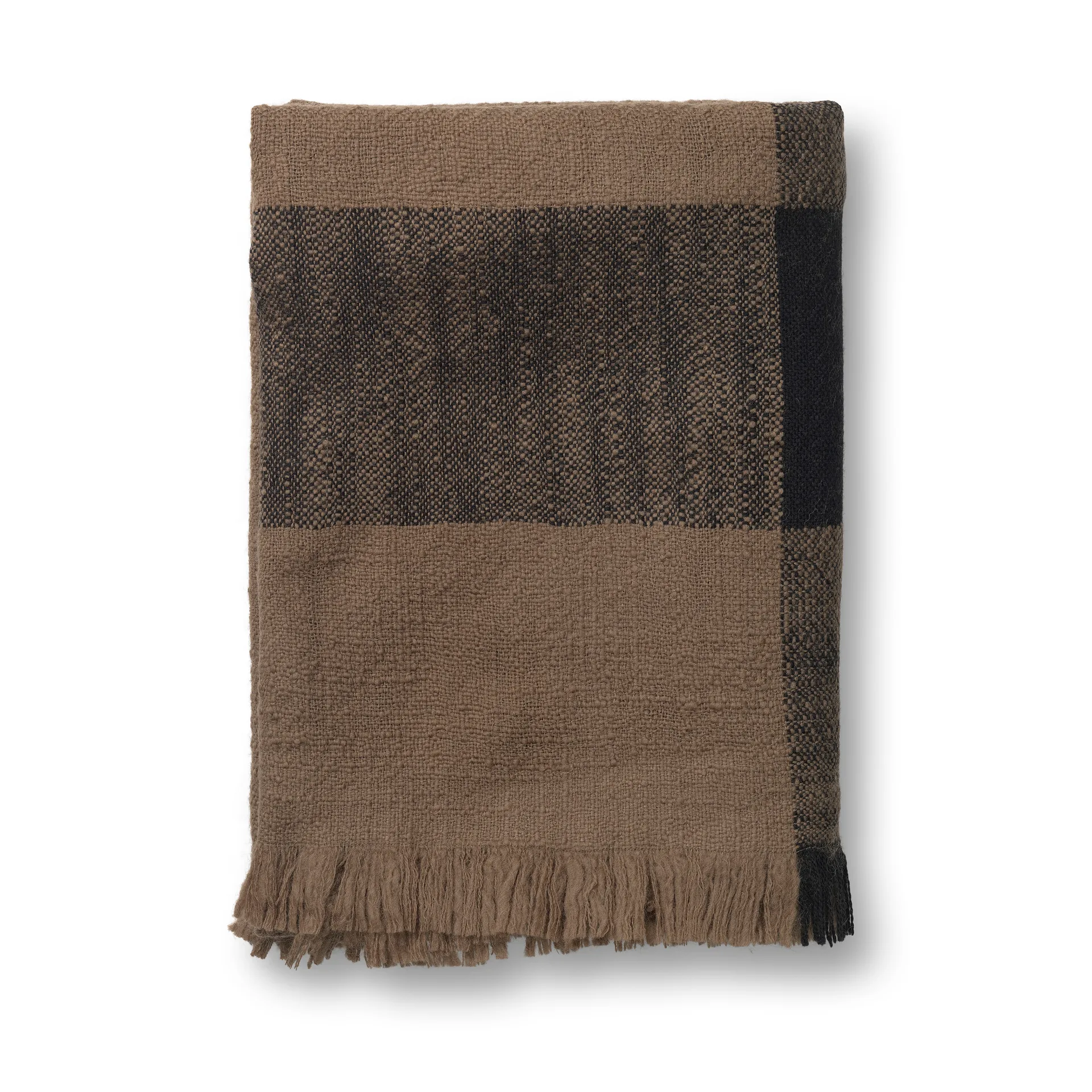 Dry Wolldecke 120 x 180cm, Sugar Kelp/Black Ferm Living