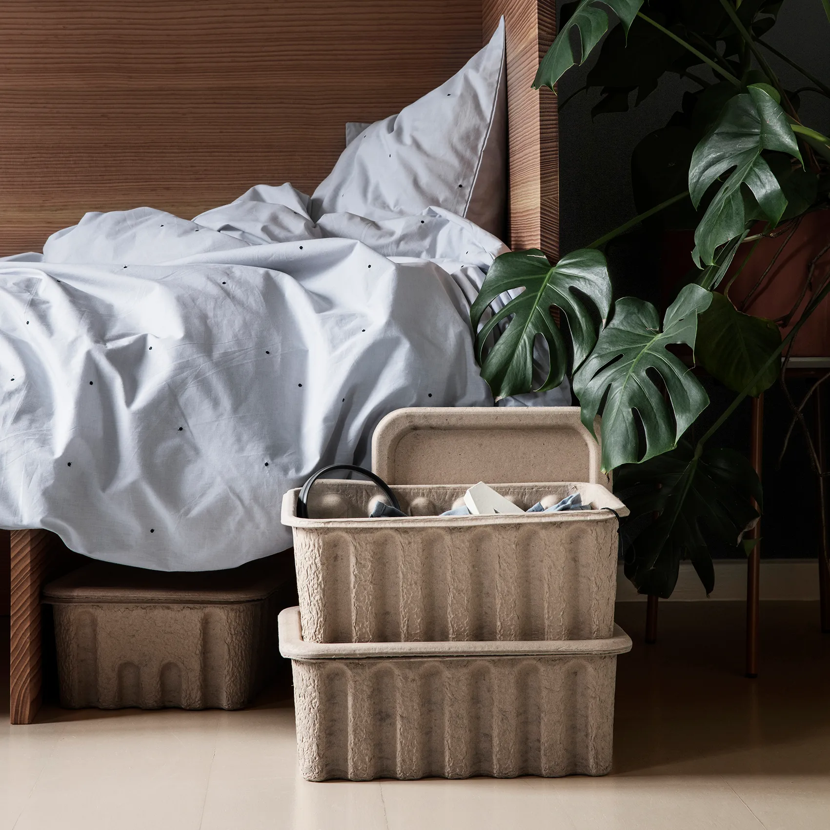Ferm Verwahrungsbox mit Deckel Papier 2er Pack, Braun Ferm Living