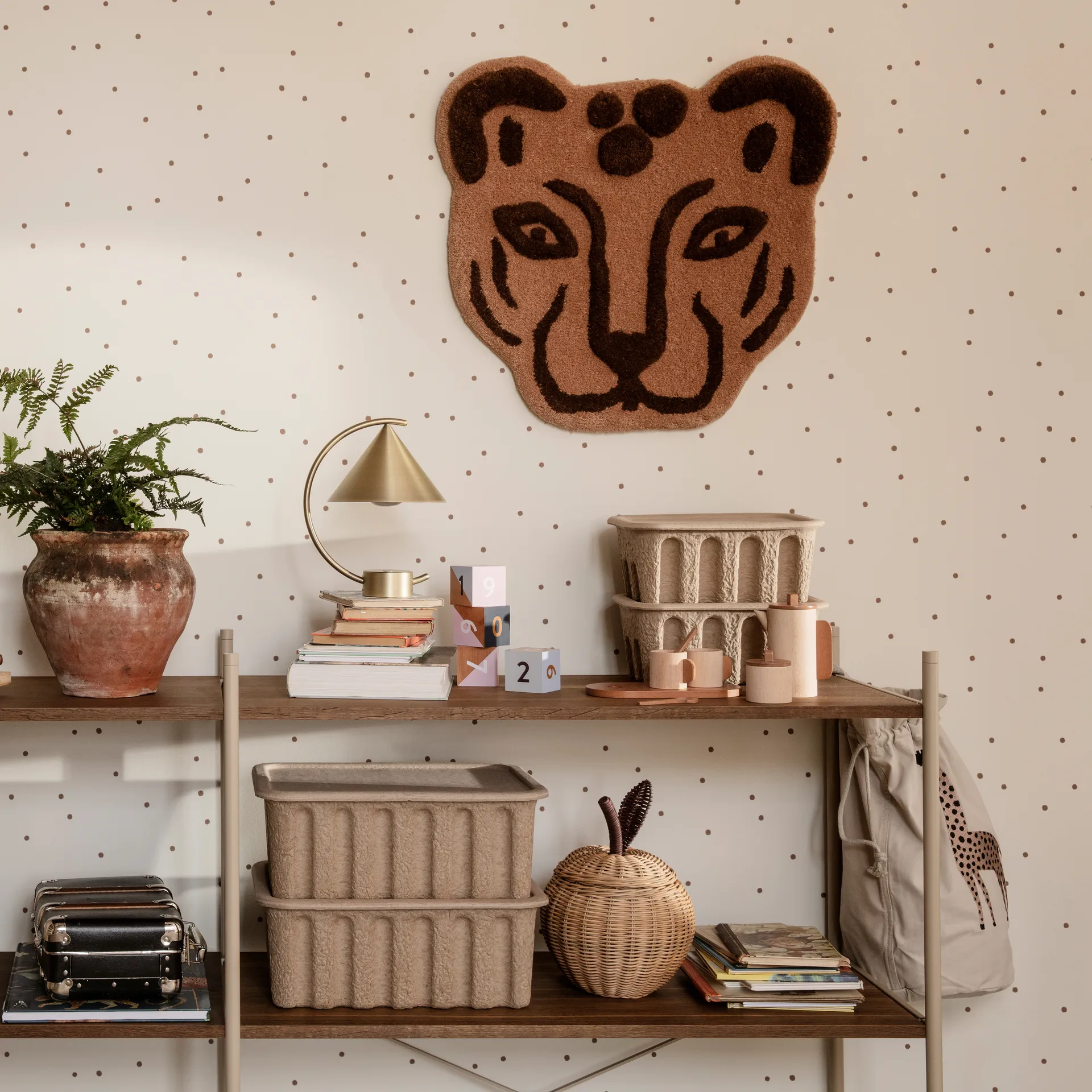 Ferm Verwahrungsbox mit Deckel Papier 2er Pack, Braun Ferm Living