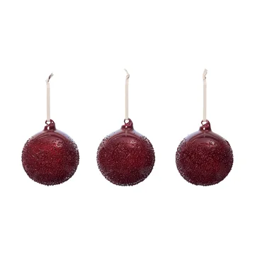 Flurry Christbaumkugeln 3er-Pack - L, Picante Red - Ferm Living