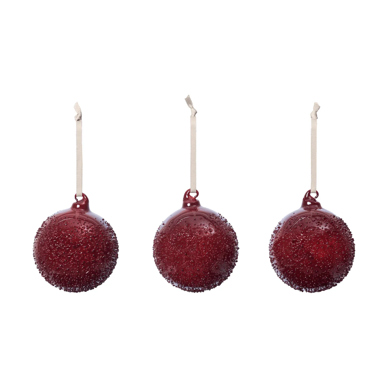 Flurry Christbaumkugeln 3er-Pack, M, Picante Red Ferm Living