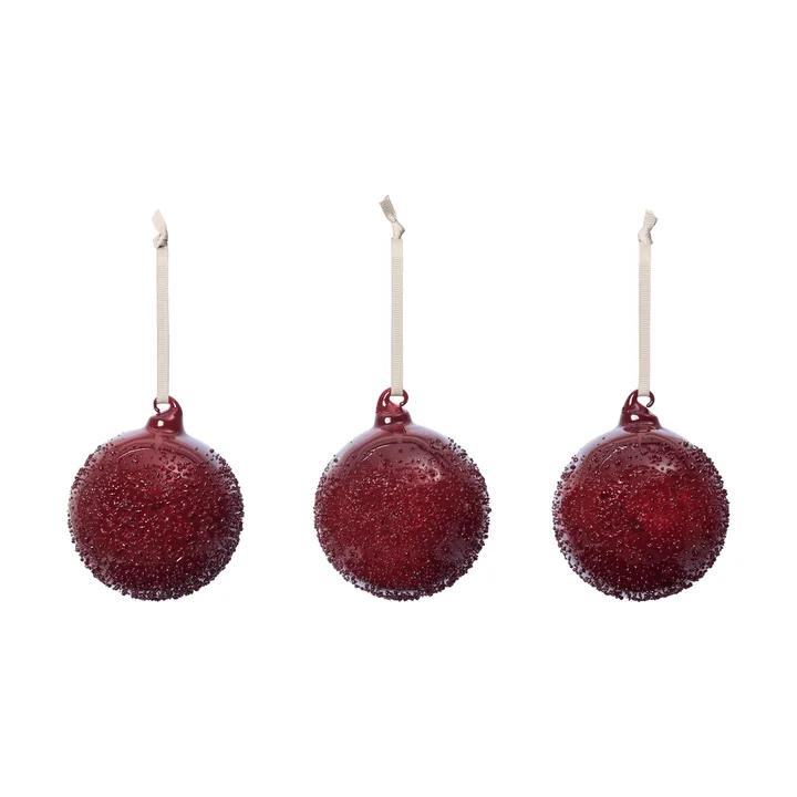 Flurry Christbaumkugeln 3er-Pack - M, Picante Red - Ferm Living