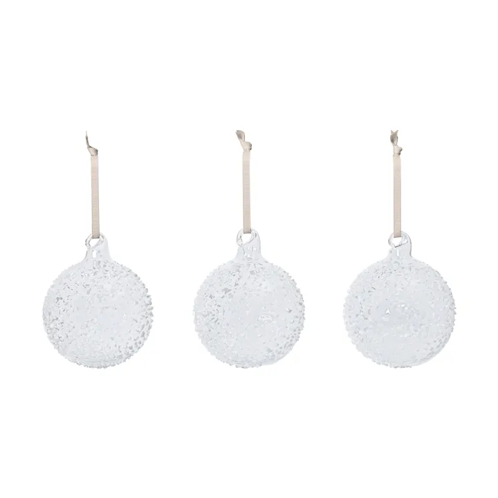 Flurry Christbaumkugeln 3er-Pack - M, Weiß - Ferm Living