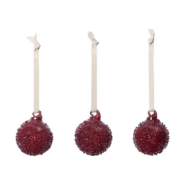 Flurry Christbaumkugeln 3er-Pack - S, Picante Red - Ferm Living