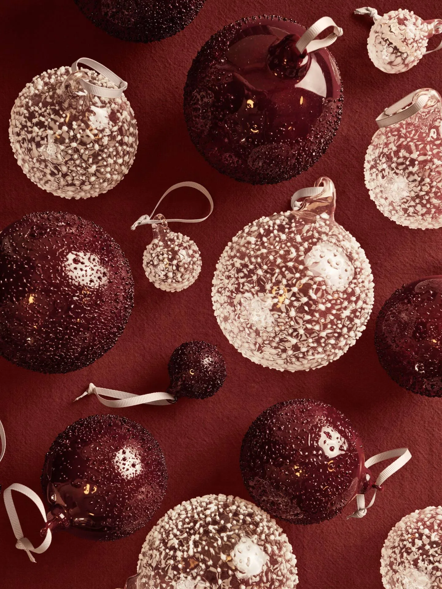Flurry Christbaumkugeln 3er-Pack, S, Picante Red Ferm Living
