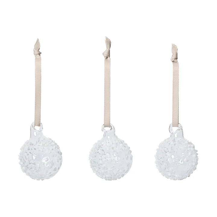 Flurry Christbaumkugeln 3er-Pack - S, Weiß - Ferm Living