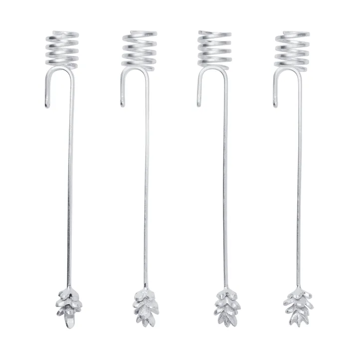 Forest Kerzenhalter für Weihnachtsbaum 4er Pack - Silber - Ferm Living