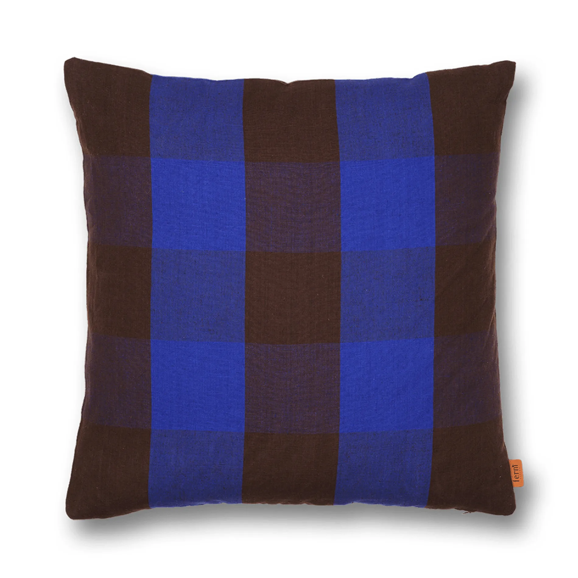 Grand Kissen 50 x 50cm, Chocolate-bright blue Ferm Living