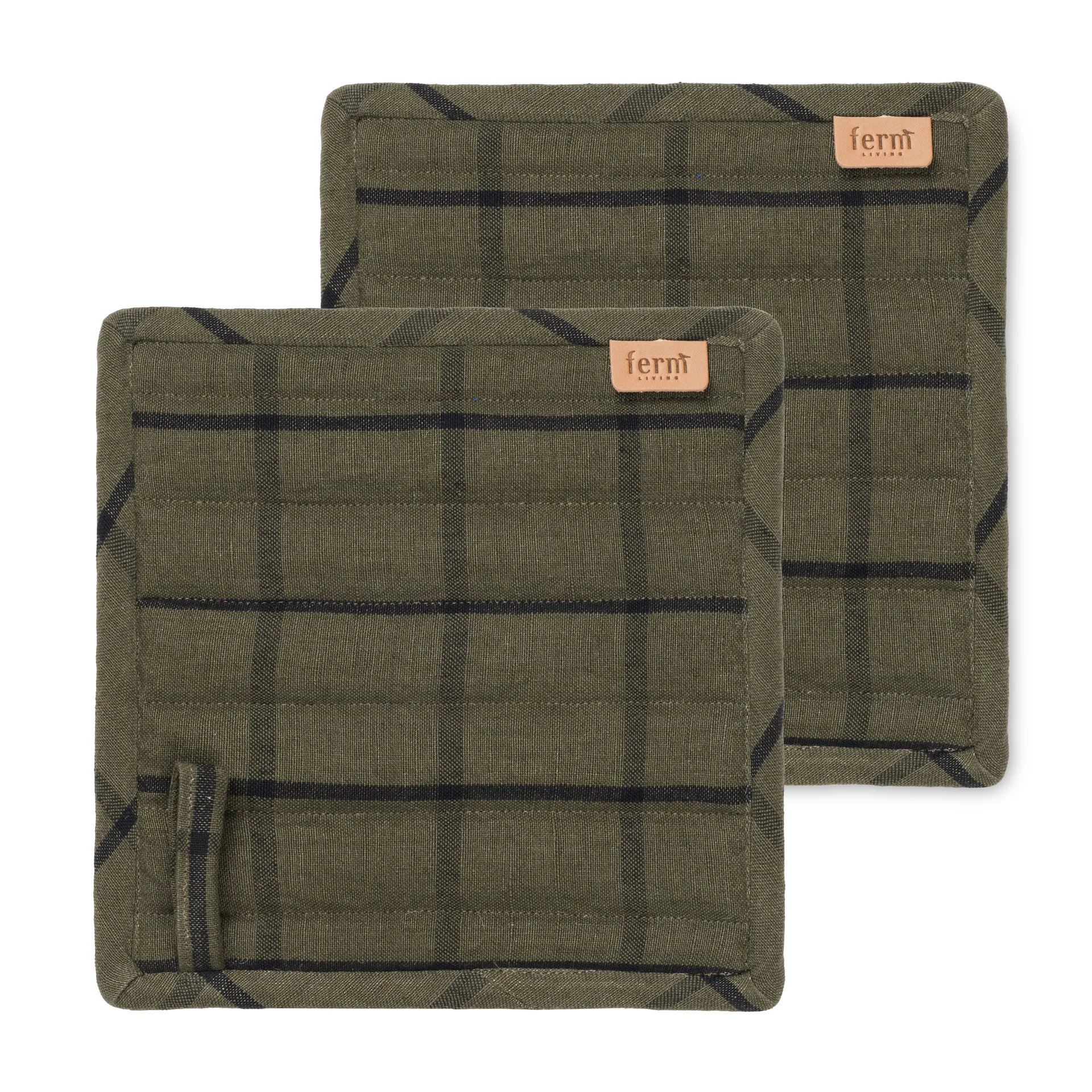 Hale Topflappen 2er Pack, Grün-schwarz Ferm Living