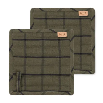 Hale Topflappen 2er Pack - Grün-schwarz - Ferm Living