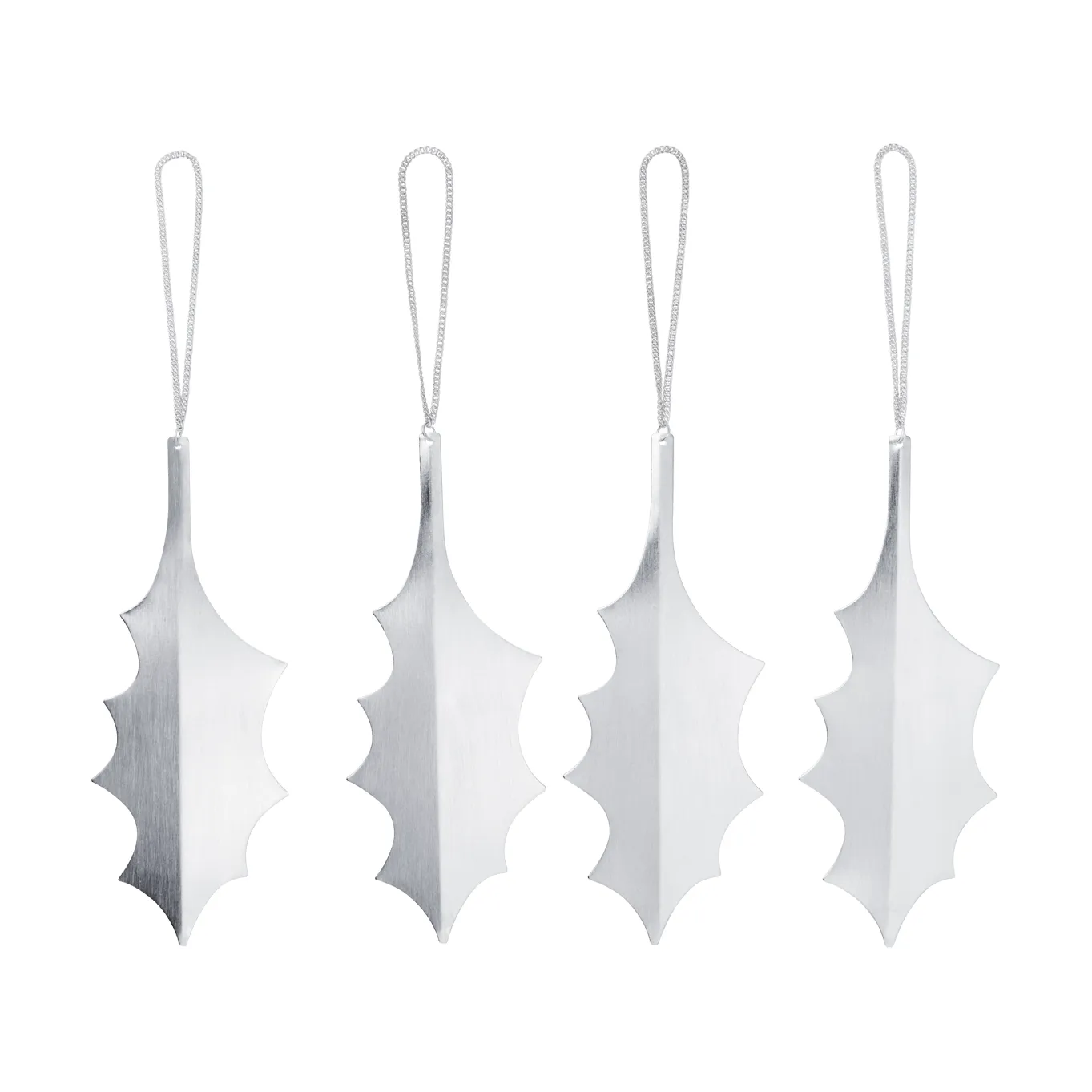 Holly Blatt Dekorationsanhänger 13,5 cm 4er-Pack, Silber Ferm Living