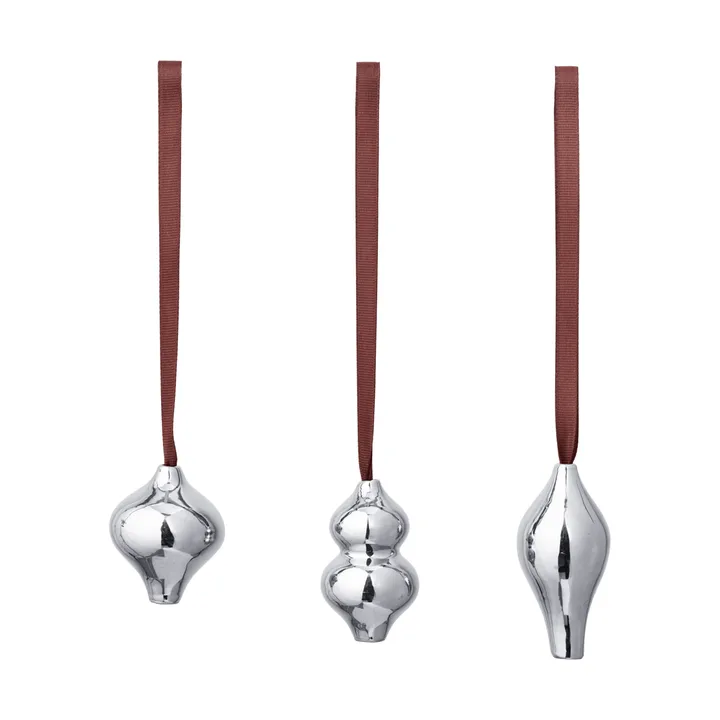 Komo Dekorationsanhänger, 3-teilig - Silber - Ferm Living