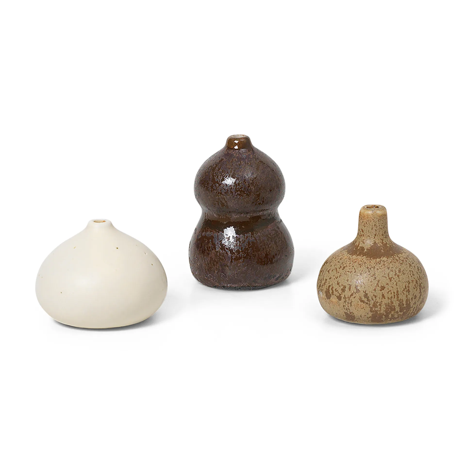 Komo Vasee mini 3er Set, Brown-white Ferm Living