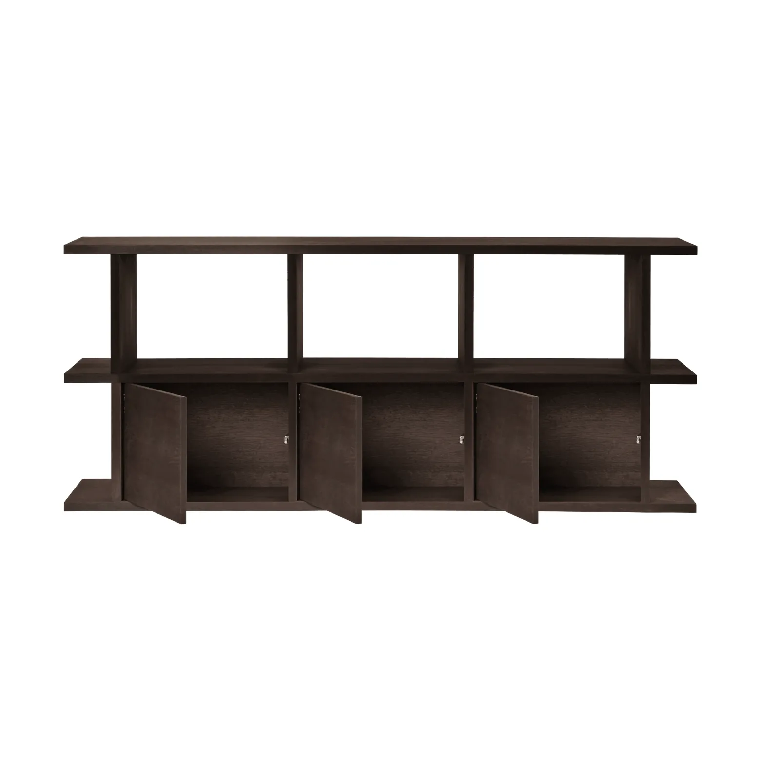 Kona Bücherregal 3x2, Dunkel gebeizt, inkl. 3 Schrankeinsätze Ferm Living