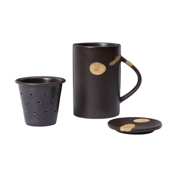 Koyo Teebecher mit Teesieb 40 cl - Dark brown-buff - Ferm Living