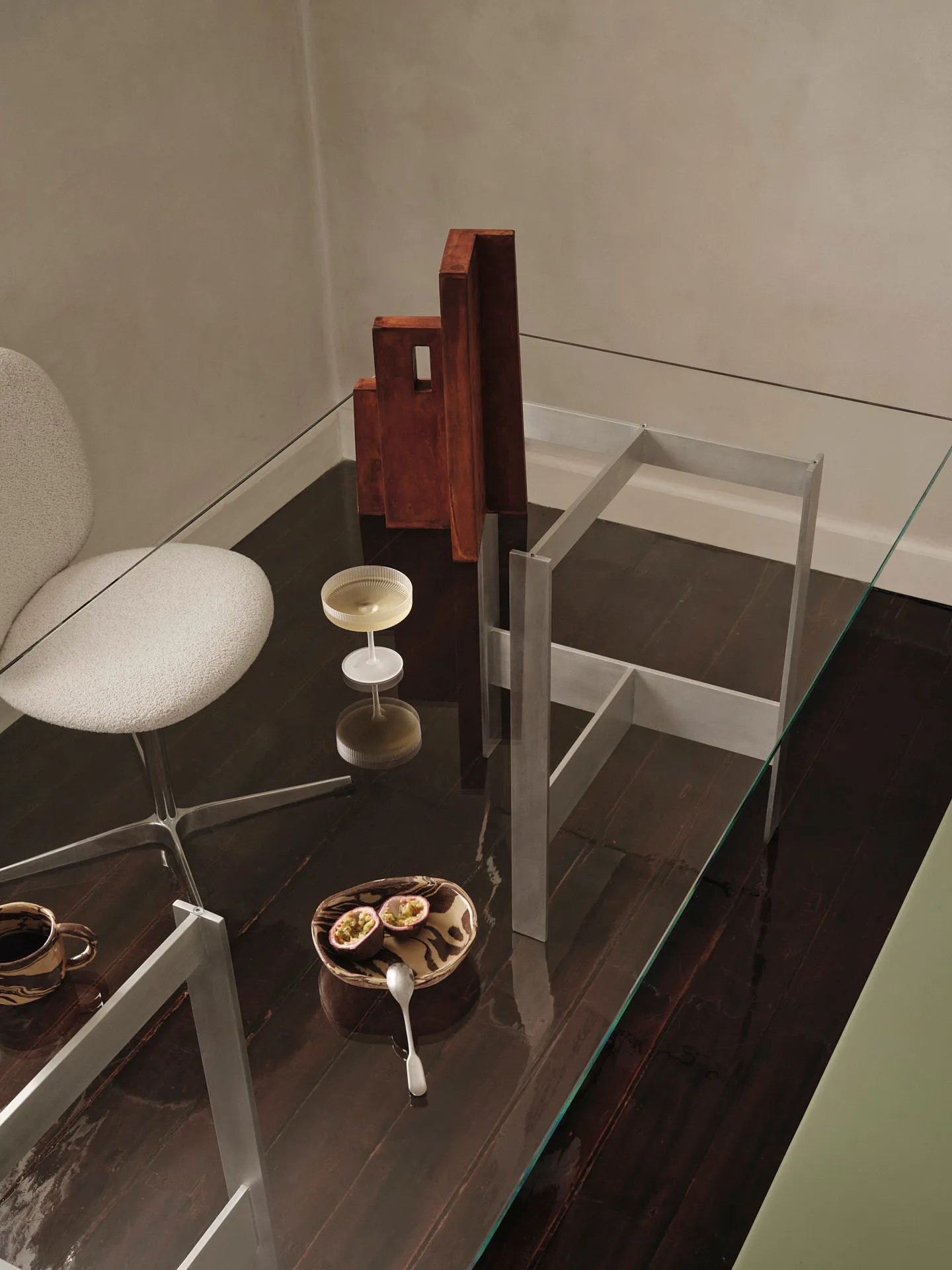 Lager Esstisch 90x200 cm, Glass-aluminium Ferm Living