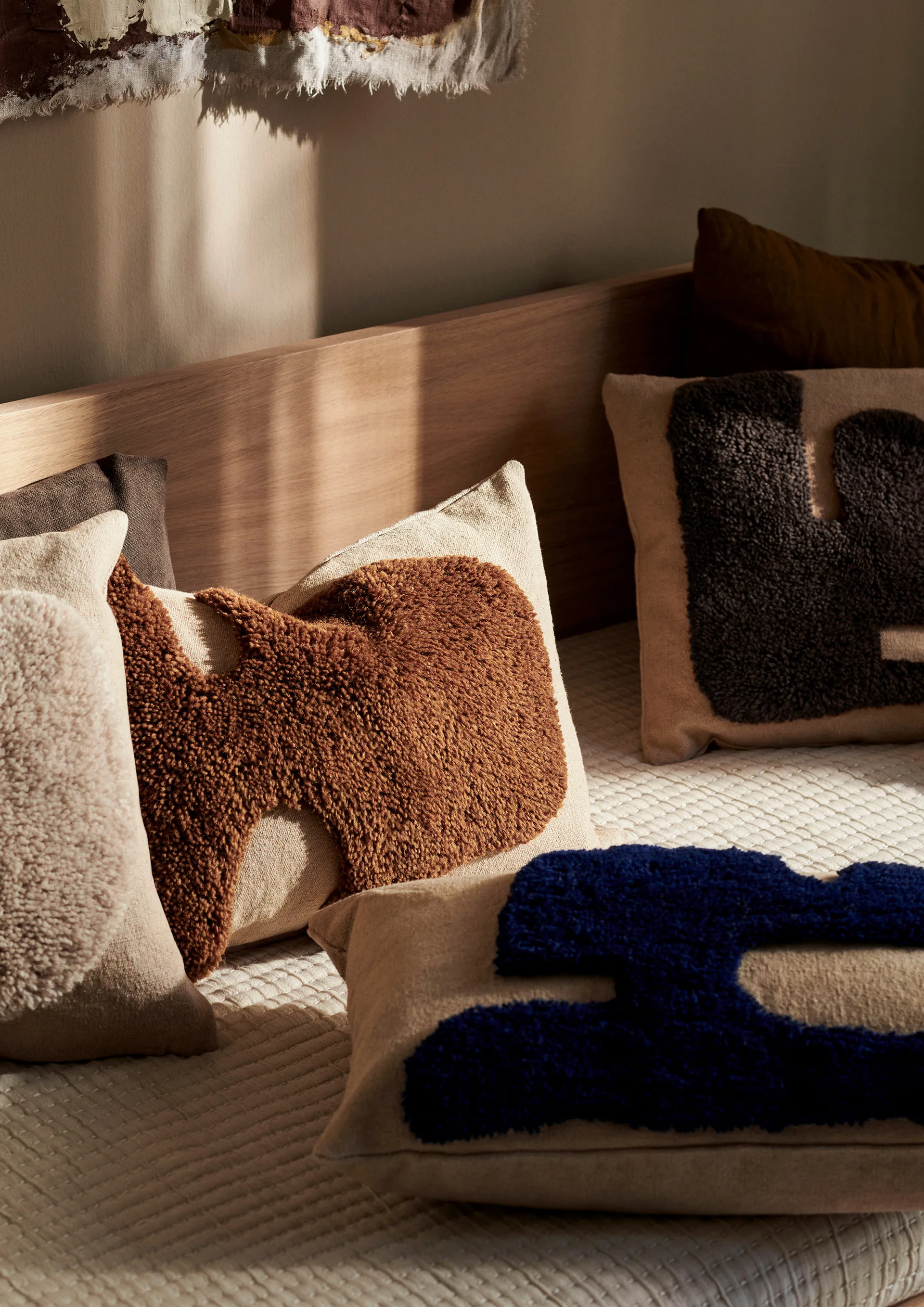 Lay rechteckiges Kissen 40 x 60cm, Sand / Bright Blue Ferm Living