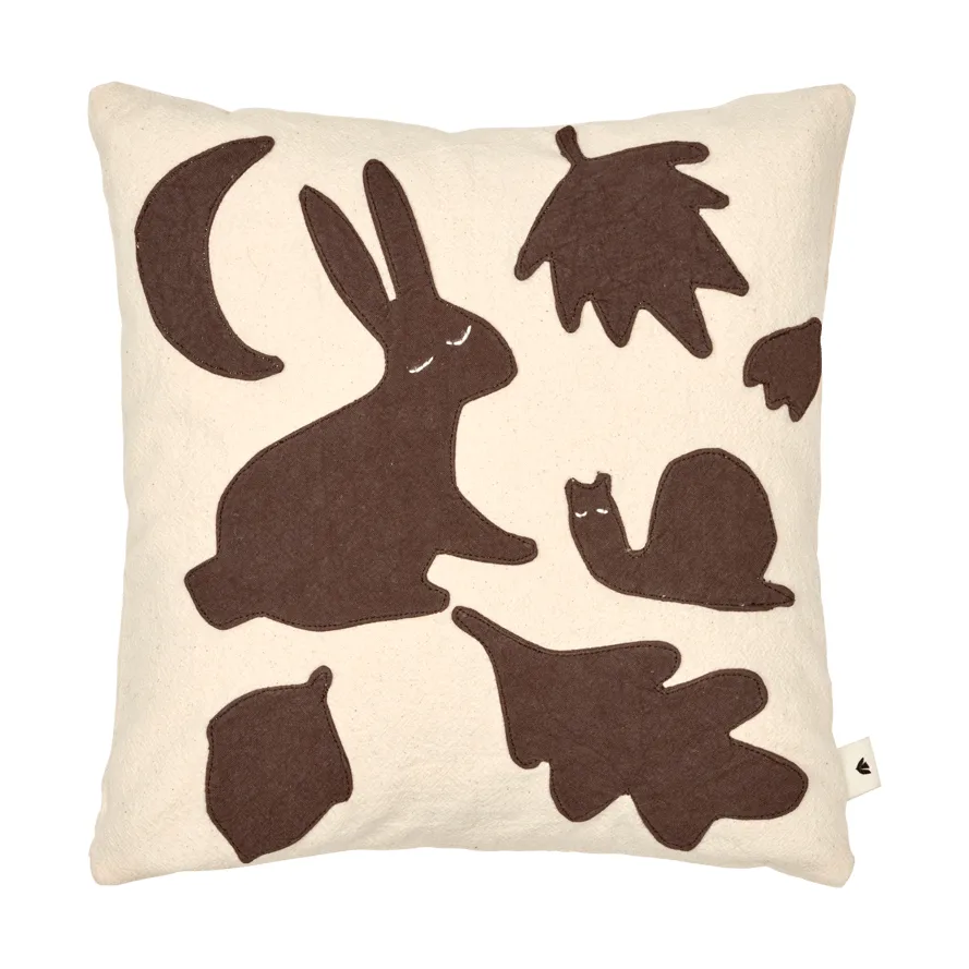 Lunden Kissen, Off-white-dark chocolate, 30x30 cm Ferm Living