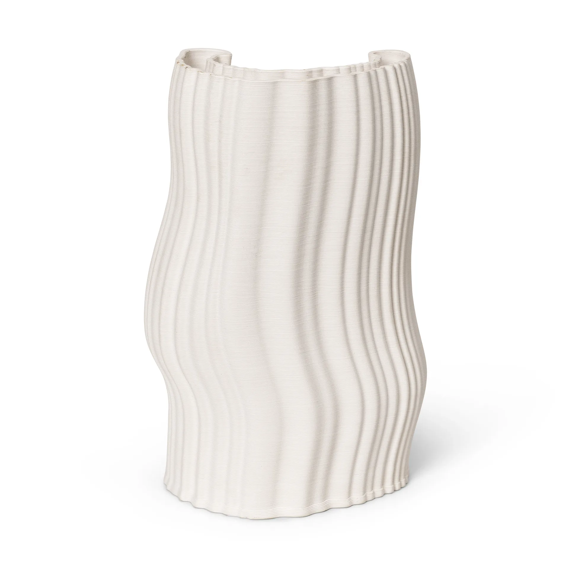 Moire Vase 19 x 30cm, Off-white Ferm Living