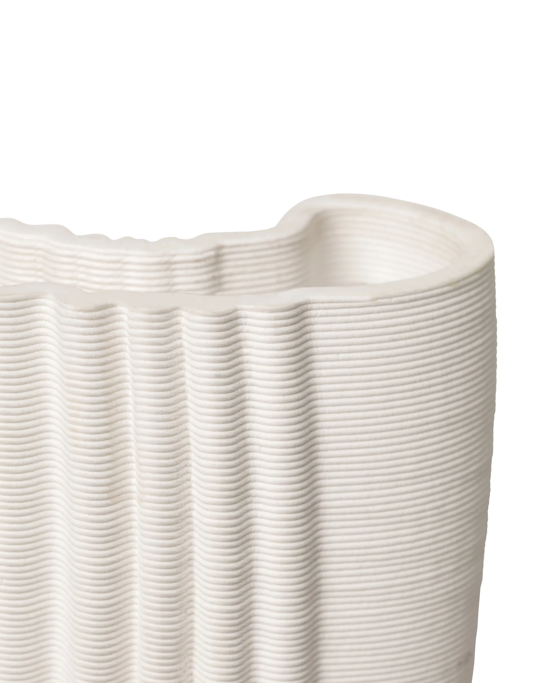 Moire Vase 19 x 30cm, Off-white Ferm Living