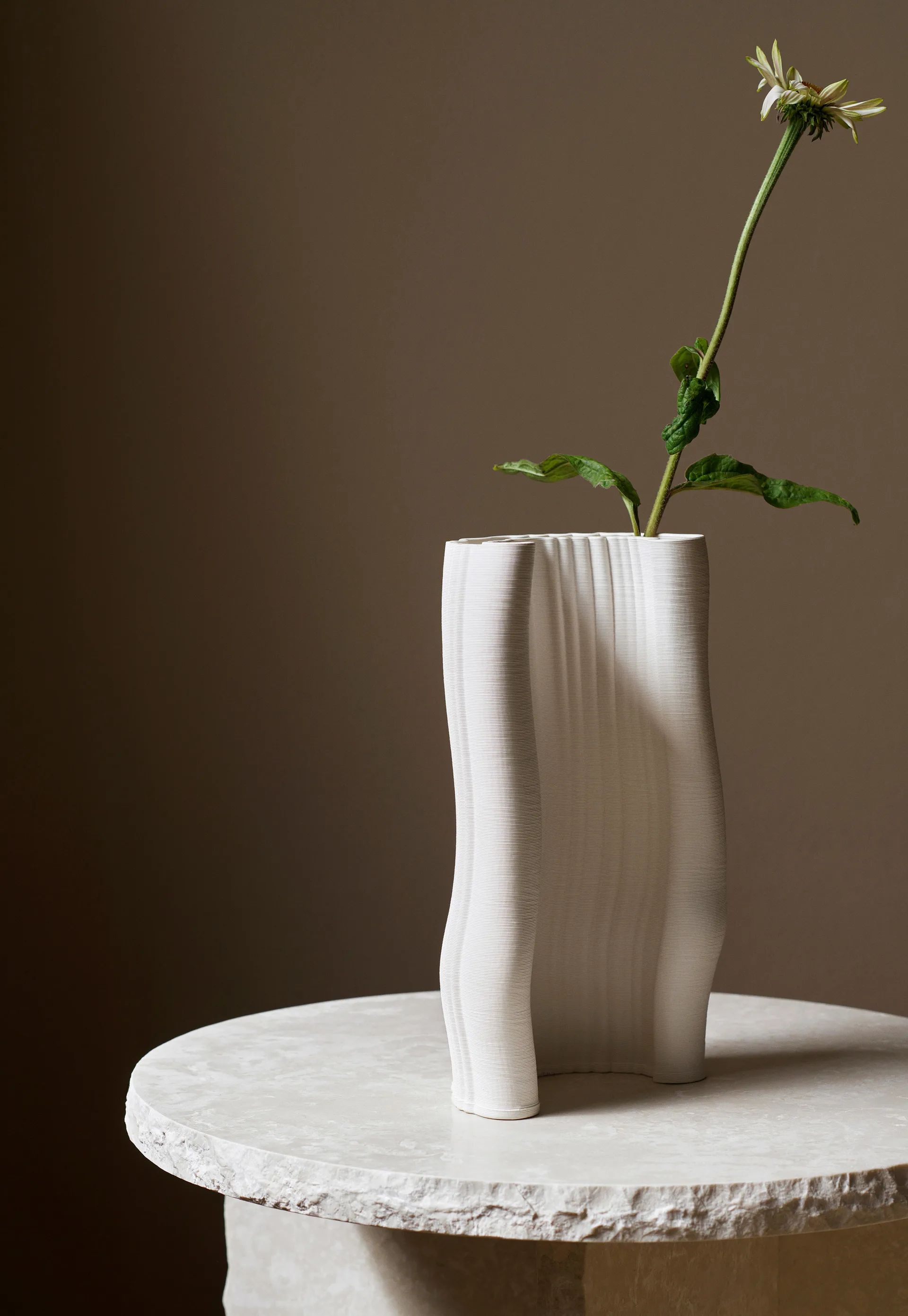 Moire Vase 19 x 30cm, Off-white Ferm Living