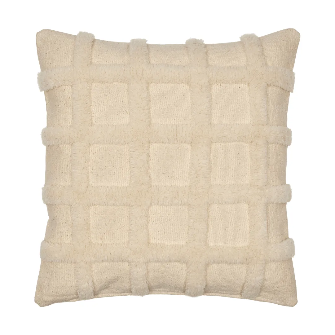 Norte Grid Kissen, Off-white, 50x50 cm Ferm Living