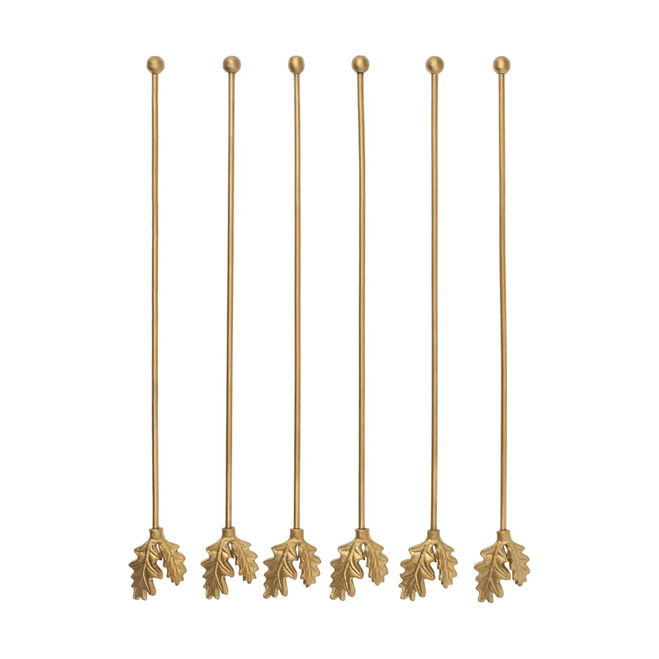 Oak Leaf Getränkerührer 6er-Pack, Messing Ferm Living