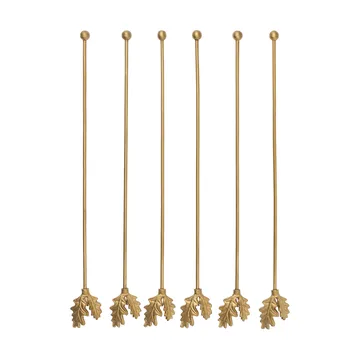 Oak Leaf Getränkerührer 6er-Pack - Messing - Ferm Living