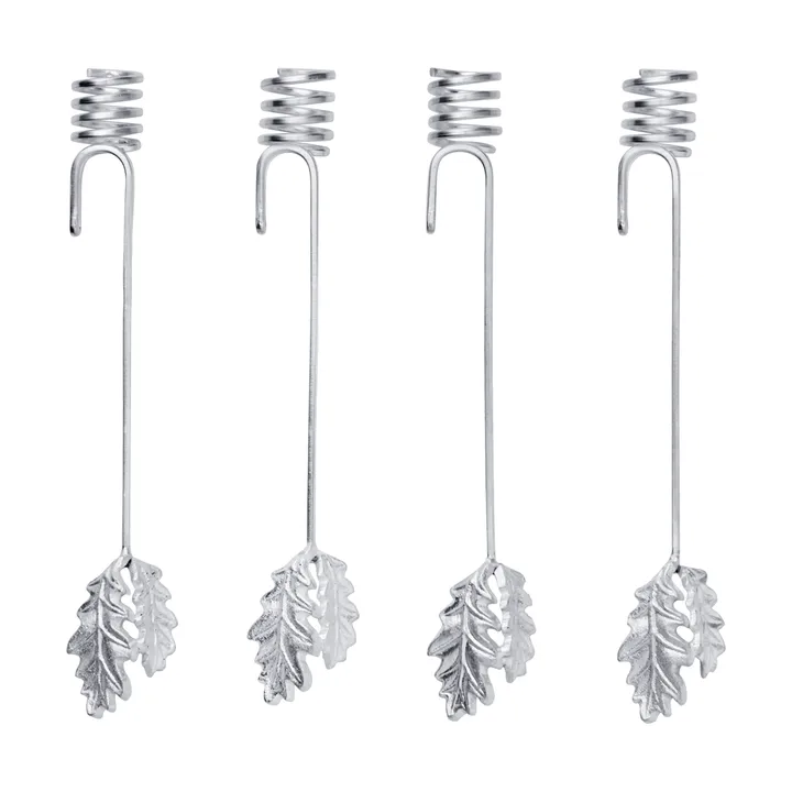 Oak leaf  Weihnachtsbaum Kerzenhalter 4er-Set - Silber - Ferm Living