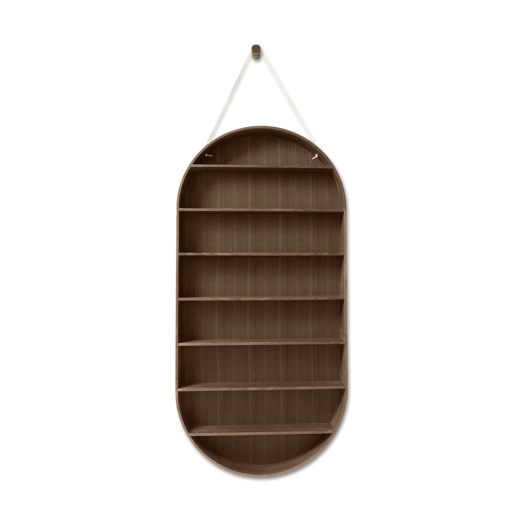 Oval Dorm Wandregal, Smoked oak Ferm Living